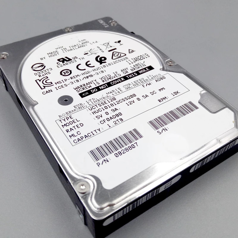 Hgst 1.2TB SAS오리지널 HDD 2.5 인치 12 Gb/s 128MB 10000RPM 엔터프라이즈 HUC101812CSS200 내부 신