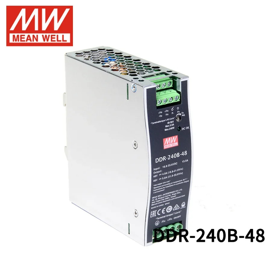 MEAN WELL DDR-240 DDR-240B/240C/240D 가이드 레일 전원공급장치 240W DC 24V/48V 110V