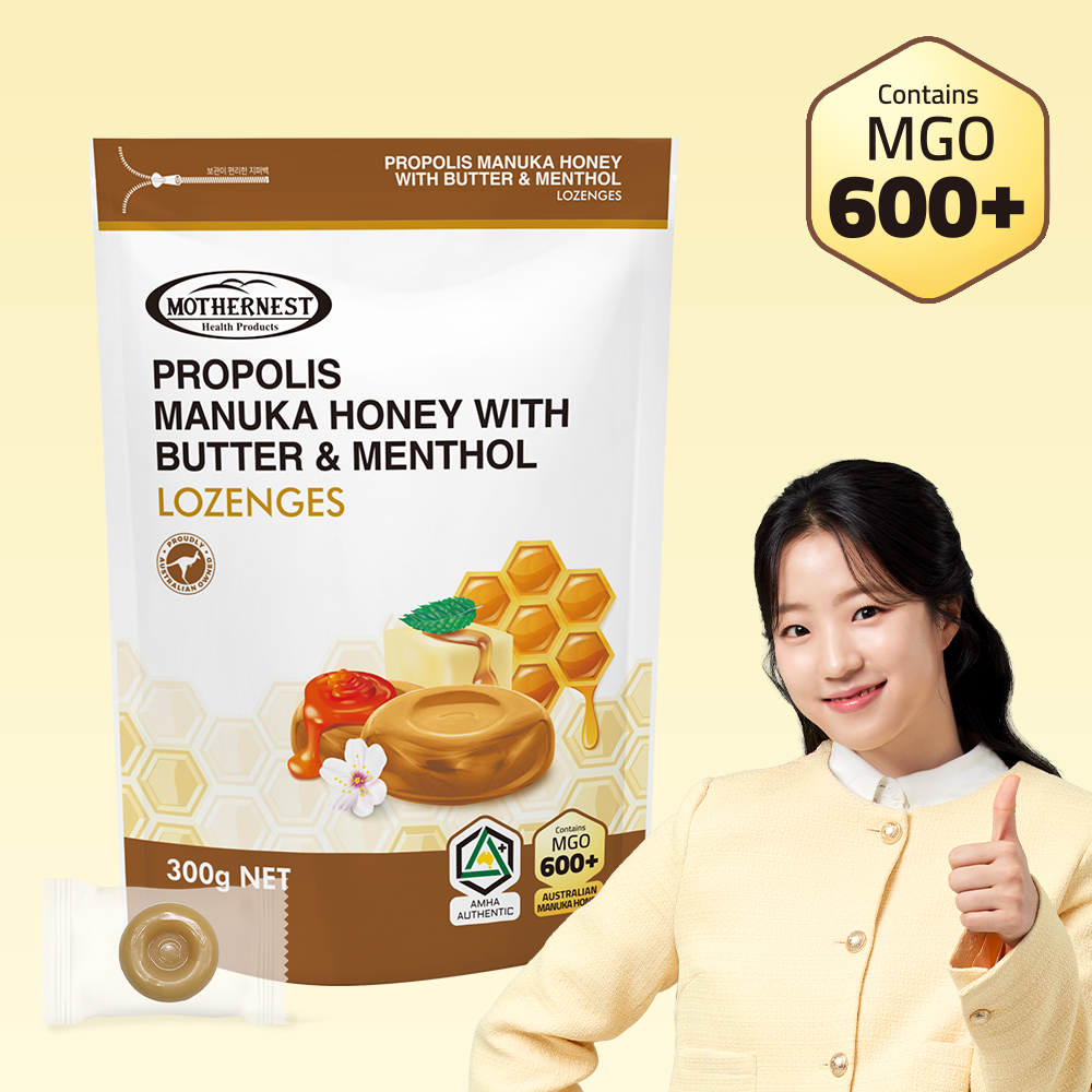 마더네스트 호주산 프로폴리스 마누카허니 버터멘톨 캔디 (MGO600+) 300g, 1개 - 상품 이미지