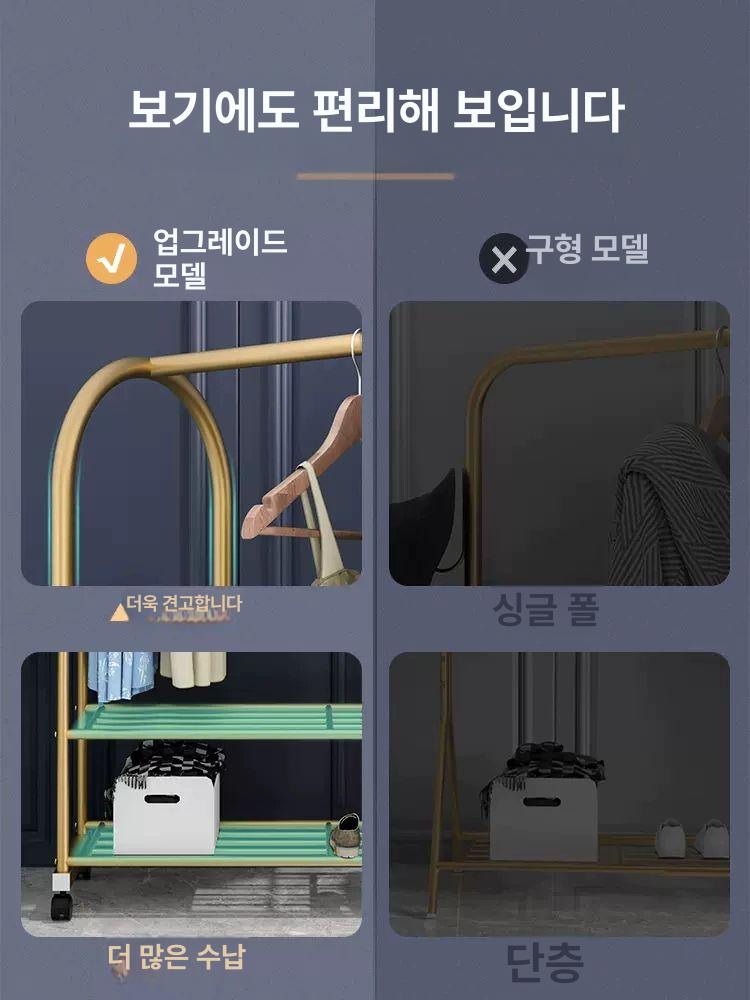 소형 걸이대 바퀴 매장 진열대 레일 롤러 스탠드 도르래 후크 옷걸이 거치대 가구 - 상세 이미지 5
