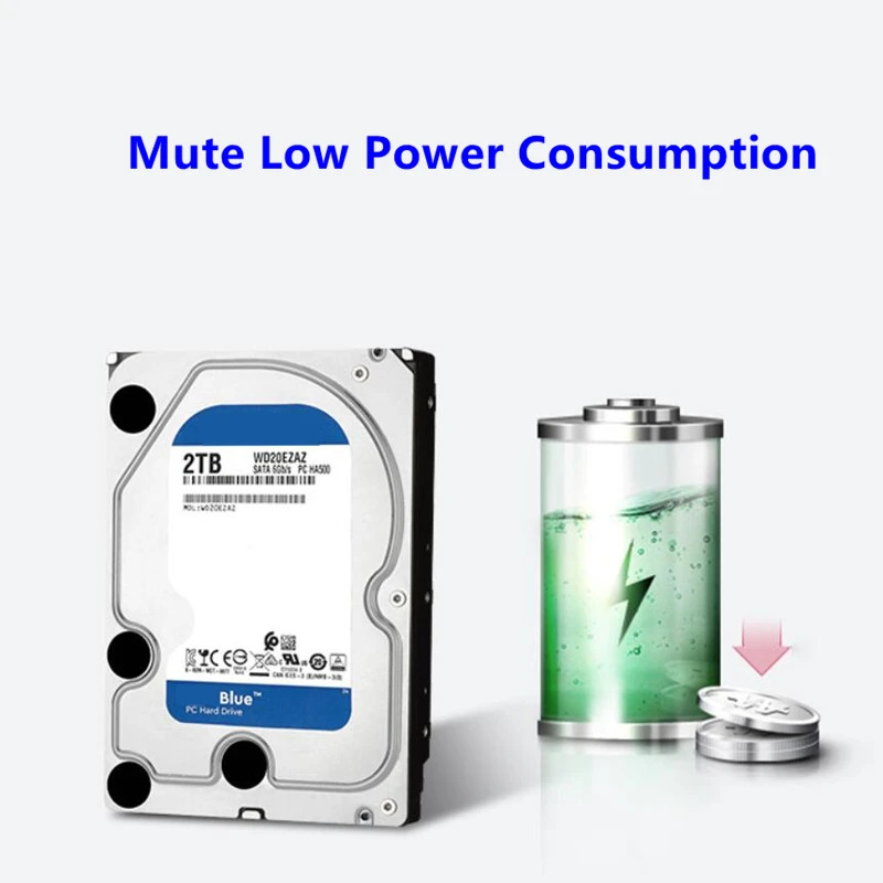 데스크탑 하드 드라이브 WD20EZAZ내장 WD Blue 2TB 3.5 SATA 6 Gb/s 256MB 5400RPM새 원본 HDD