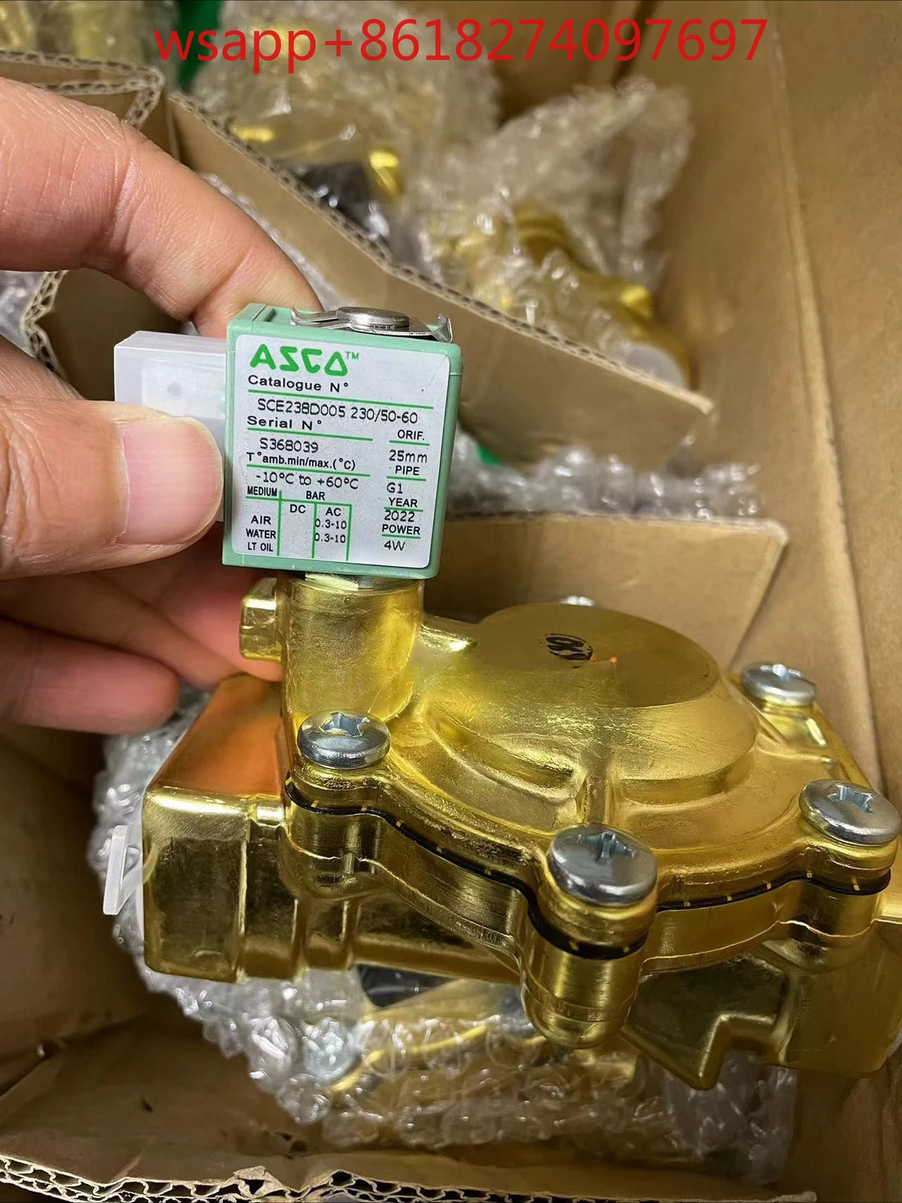 ASCO 양방향 솔레노이드 밸브 G1 스레드 SCE238D005 230/50-60