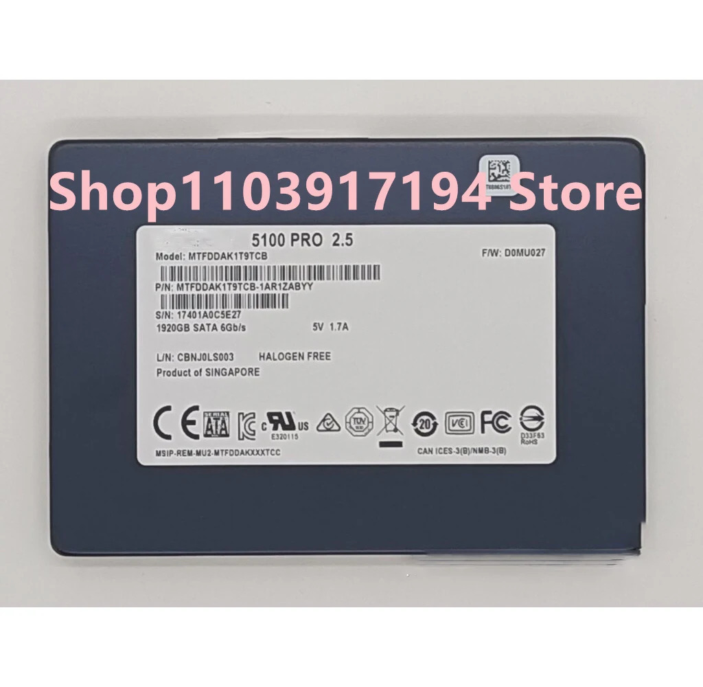 MICRON 5100PRO 1.92T sata SSD 솔리드 스테이트 용