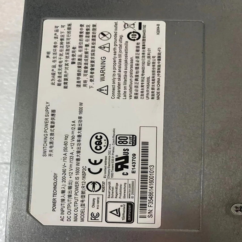 Fujitsu RX4770M1 오리지널 PSU 1600W 전원공급장치 S26113-F5295-L160 R12-1K6P2C 거신