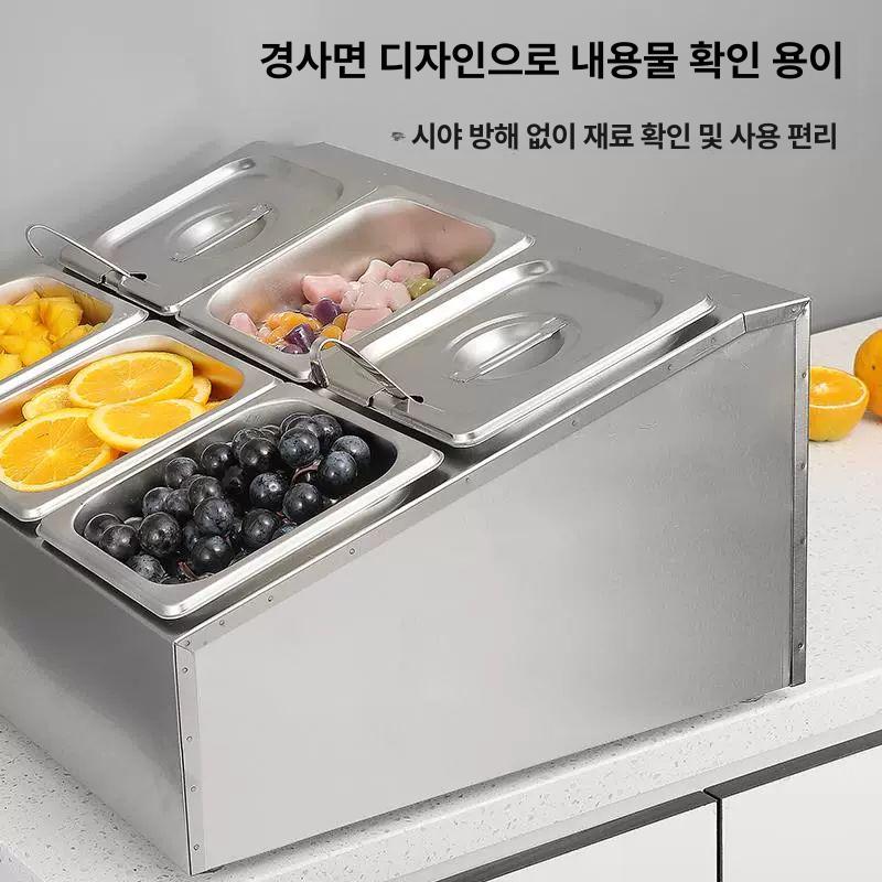 밑반찬 냉장고 셀프바 미니 가게 뷔페 영업용 식재료 업소 쇼케이스 테이블형 보온 - 상세 이미지 3