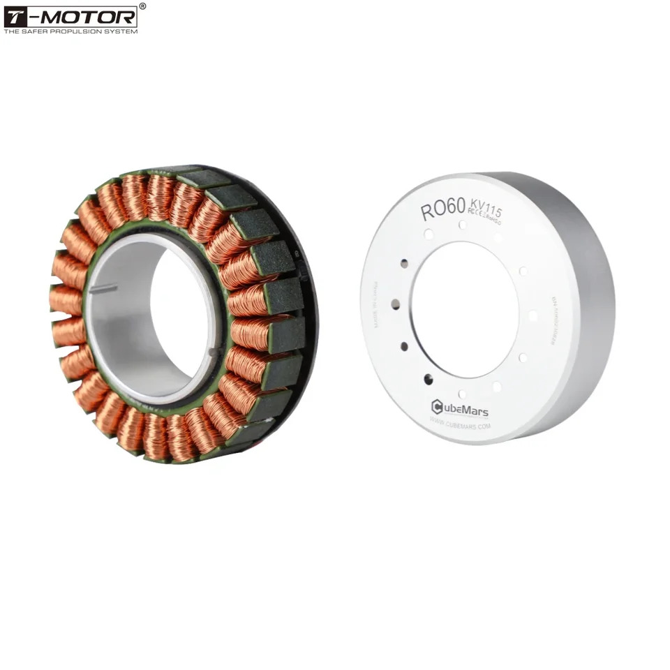 T-MOTOR 브러시리스 전기 휠 허브 조인트 모터 인코더 Bldc agv 서보모터 RO60 KV115
