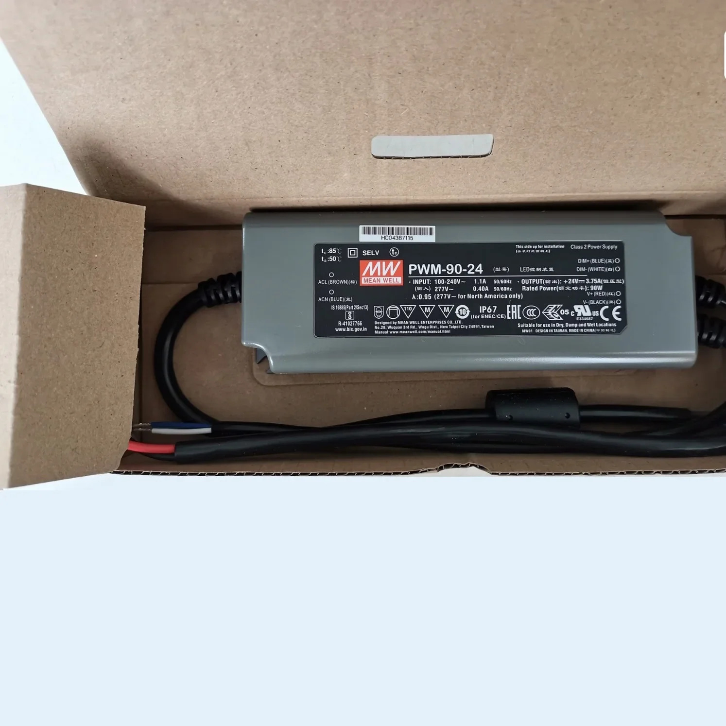 MEAN WELL 스위칭 전원공급장치 PWM-90 PWM-90-12 PWM-90-24 PWM 출력 IP67 방수 DA2 디밍