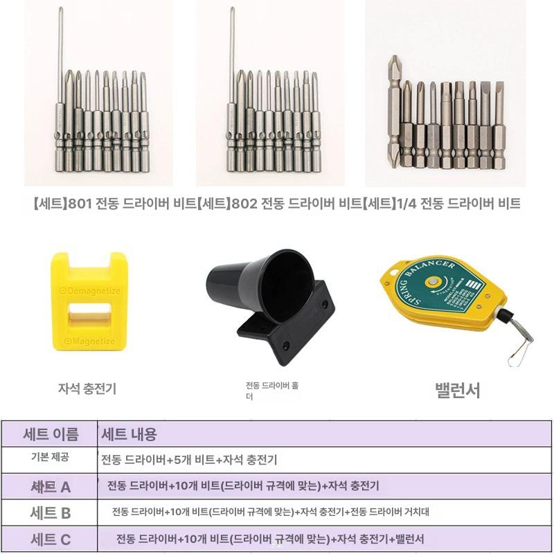 유선 드라이버 다기능 임팩트 정밀 전동드릴 공구 가정용 표준 조립 목공 비트 - 상세 이미지 5