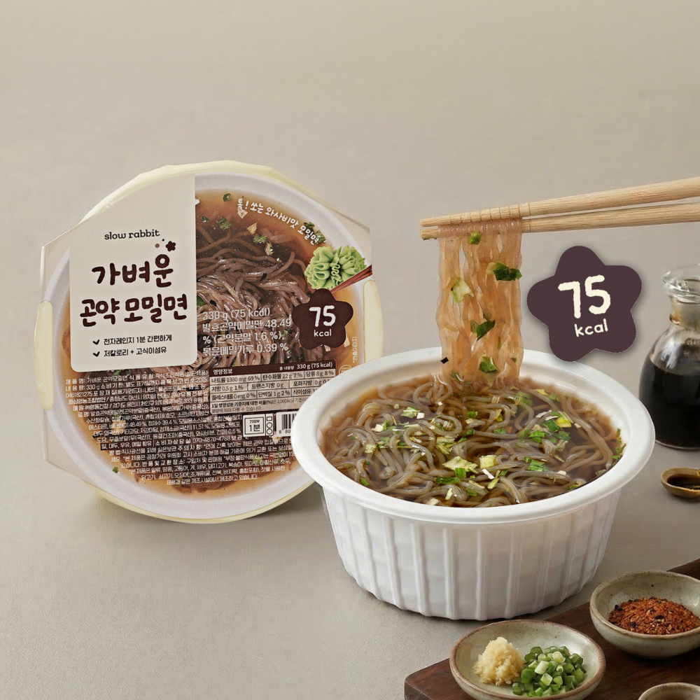 슬로우래빗 가벼운 곤약 모밀면 컵면 330g, 4개 이미지 2