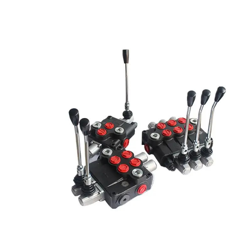 유압 모노블록 밸브 P120 A1 GKZ1 2 스풀 섹션 용수철 리턴