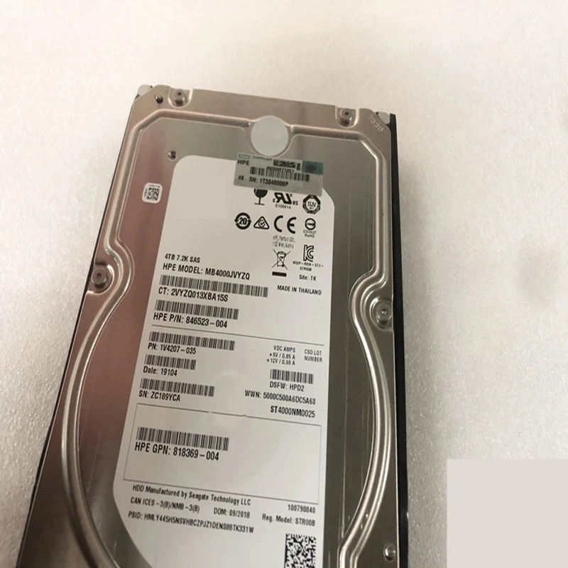 서버 하드 내부 HDDhp호환 4TB 3.5 SAS 12 Gb/S 128MB 7200RPM새 HDD 765863 -001 765257 -B21