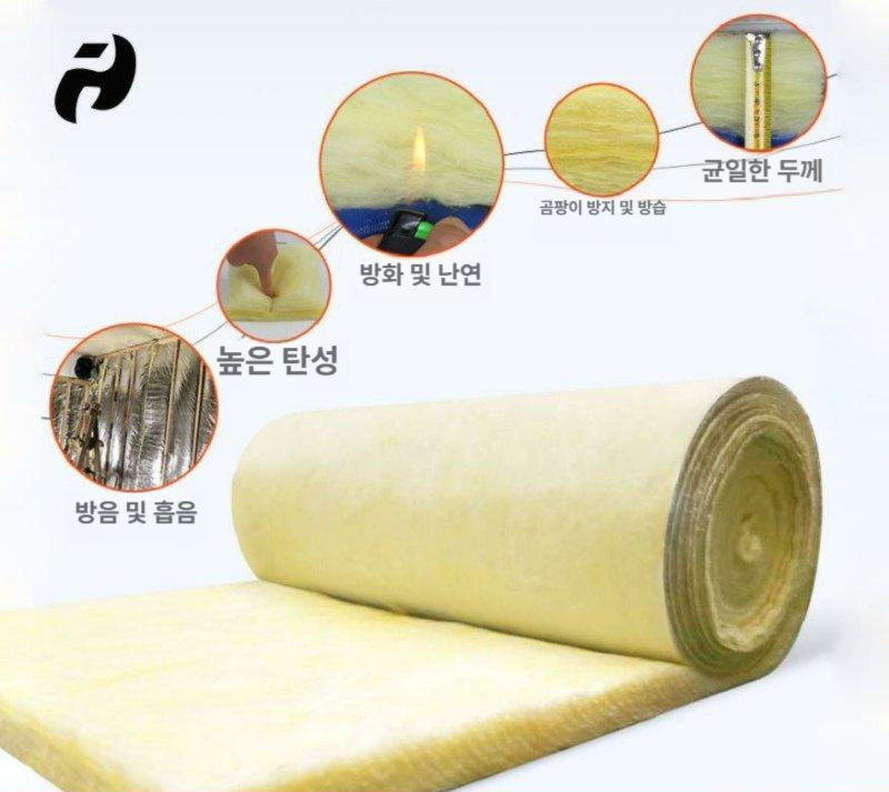 방음 글라스울 단열재 롤 흡음재 보온 방화 스튜디오 흡음 보드 시공용 - 상세 이미지 2