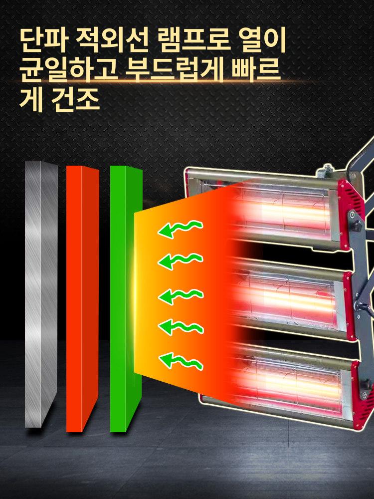 적외선 건조기 열처리기 도장용 판금 작업용 히터 장비 고온 수리용 도색 열풍기 - 상세 이미지 5