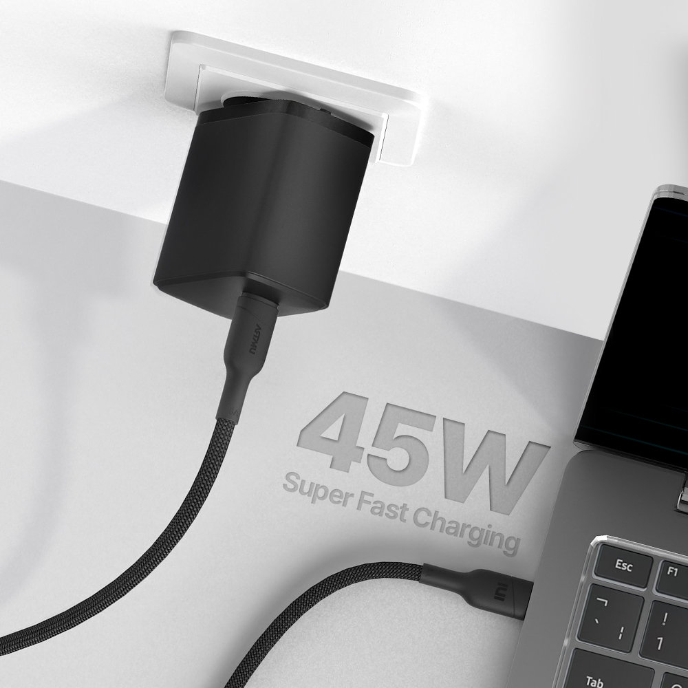 USB PD 45W PPS GaN 초고속 충전기 블랙 이미지 4
