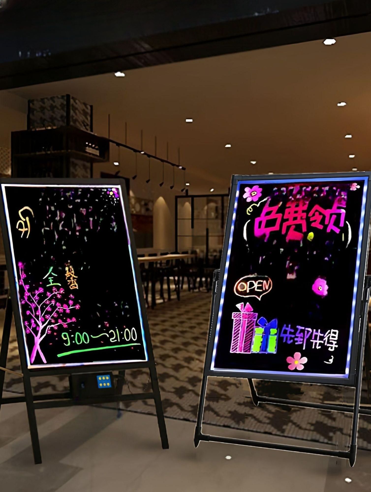 LED네온보드 전자게시판 카페매장 입간판 스탠드형 메뉴판 홍보대 광고칠판 - 상품 이미지