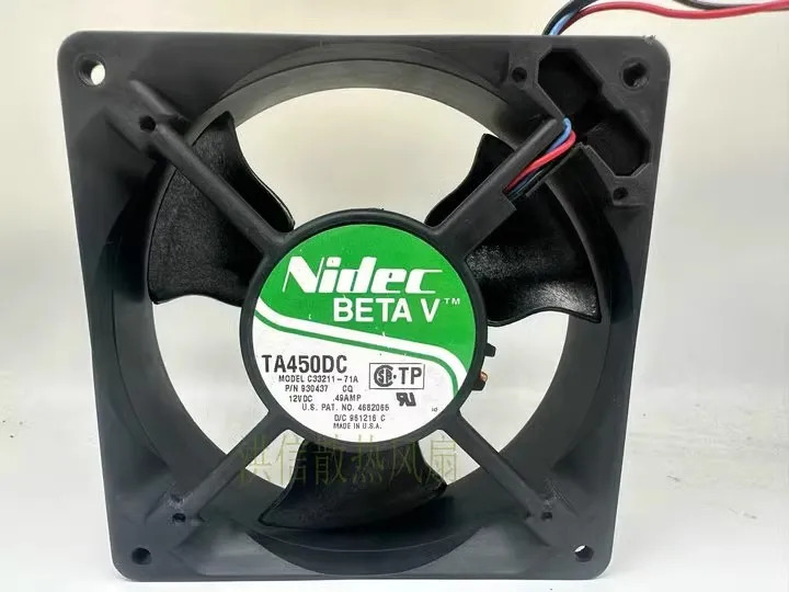 Nidec 12038 TA450DC C33211-71A DC12V 0.493 선 냉각팬