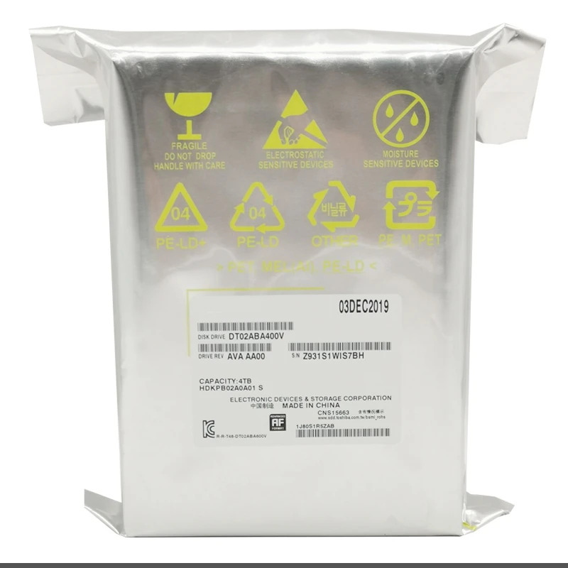 감시 HDD DT02ABA400V MD04ABA400V 내장 Toshiba 4TB 3.5 SATA 128MB 5400RPM 새 원본