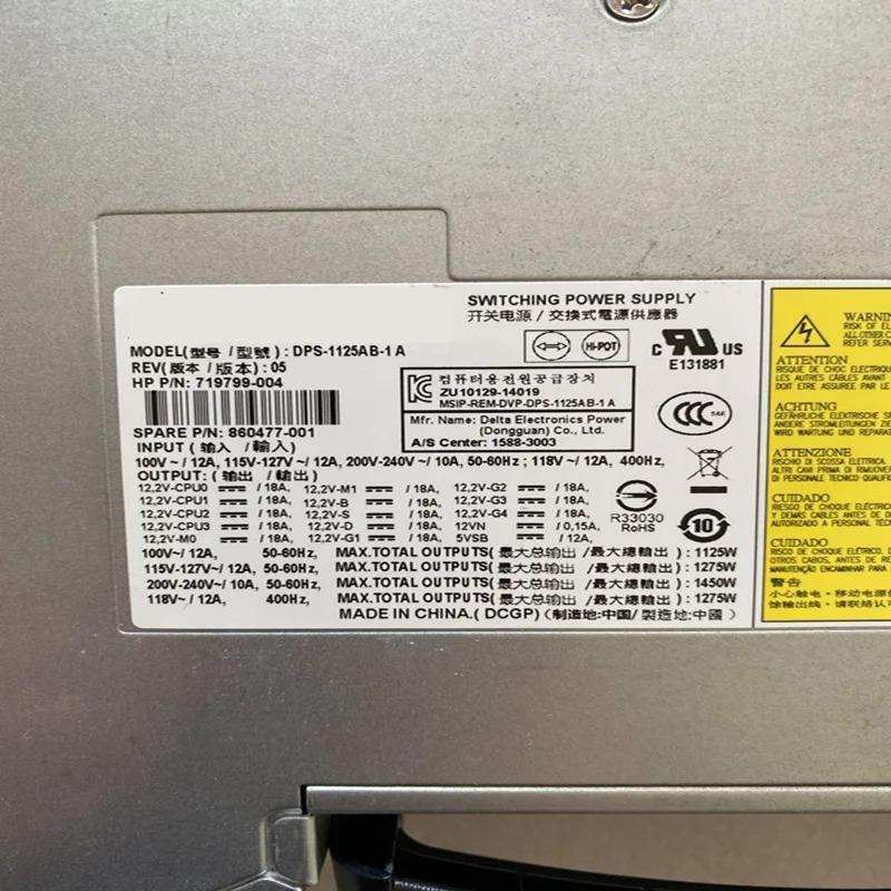 hp호환 Z840 1450W 전원공급장치 DPS-1125AB-1A DPS-1125AB-1 A새 원본 PSU 719799 -004 860477 -001 -002 792340