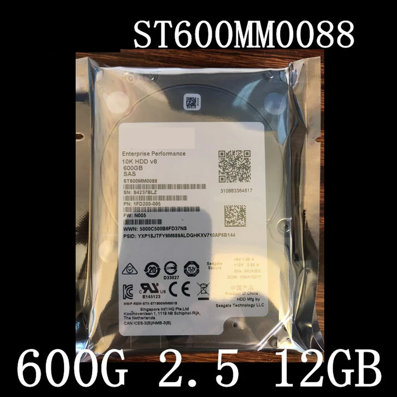 내부 하드 오리지널 HDD 씨게이트 600GB 2.5 인치 10K SAS ST600MM0088 12 Gb/s 128MB