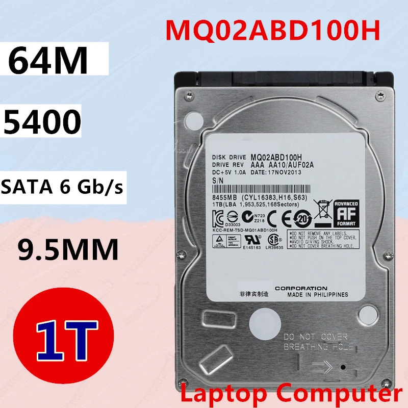 Toshiba 1TB 2.5 SATA 6 Gb/s 64MB8G 5400RPM새 원본 SSHD 노트북내부 SSHDSSor MQ02ABD100H