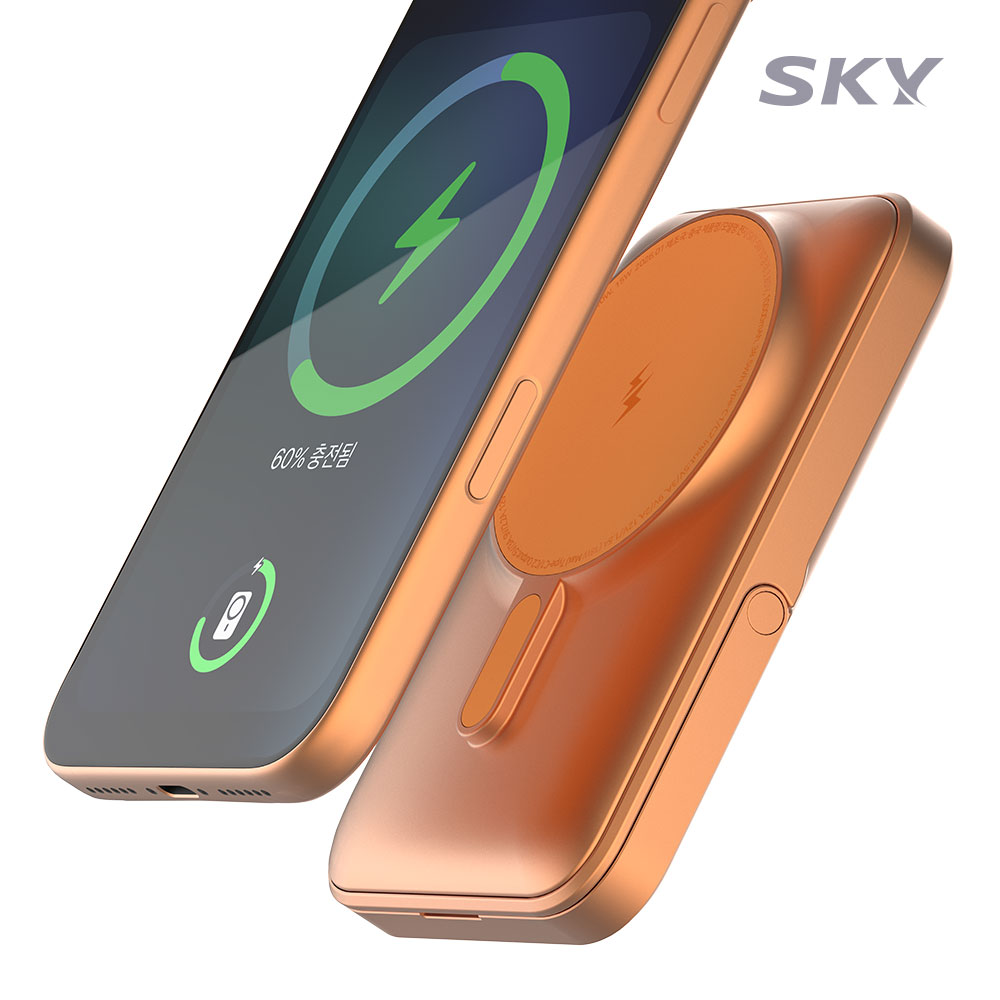 스카이 필 솔리드 맥세이프 10000mAh PD20W 반고체 보조배터리 오렌지 - 상세 이미지 2