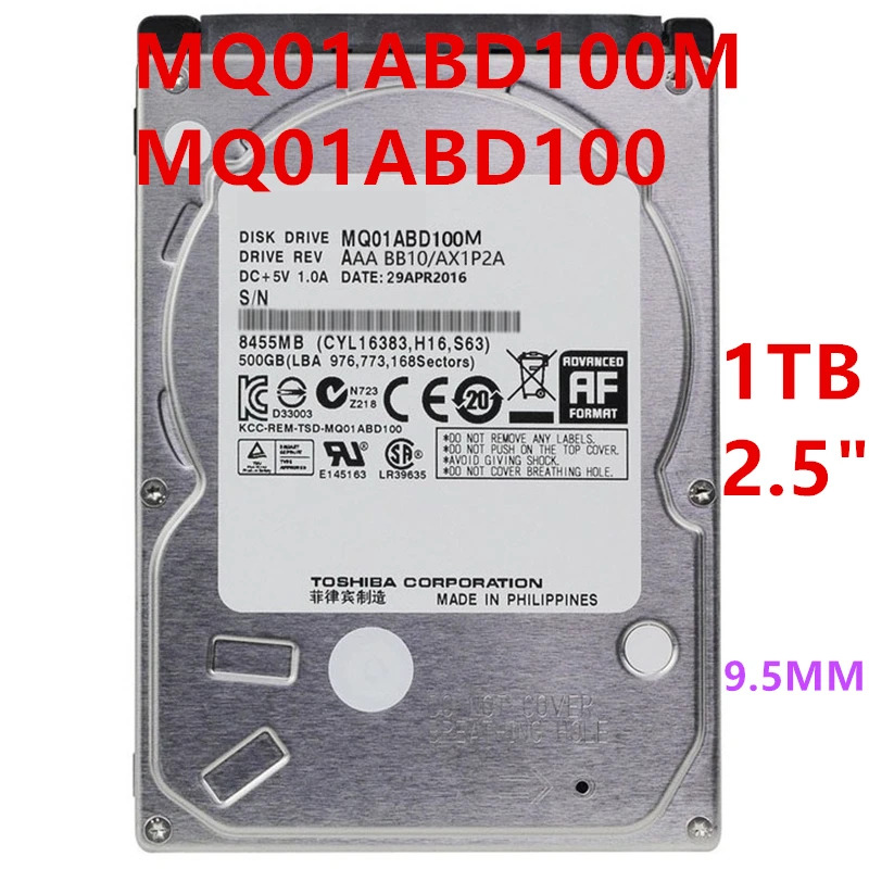 MQ01ABD100M MQ01ABD100 노트북 하드 Toshiba 1TB 2.5 SATA 5400RPM 새 원본 HDD