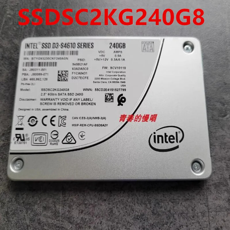 SSD D3-S4610 오리지널 솔리드 스테이트 드라이브 SSDSC2KG240G8 SSDSC2KG240G801 480GB 2.5 인치 신