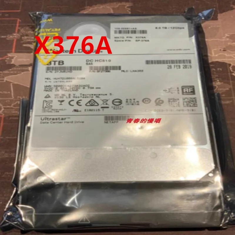 NETAPP DS460C 오리지널 하드 X376A SP-376A 108-00591 서버 HDD 8TB SAS 3.5 인치 7.2K 256MB