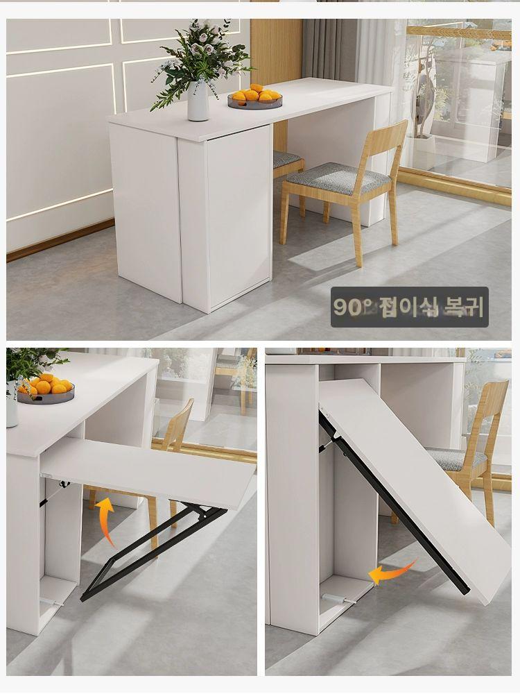 접이식 책상다리 테이블 고정장치 매립 지지대 블랙 수납가구 - 상세 이미지 3