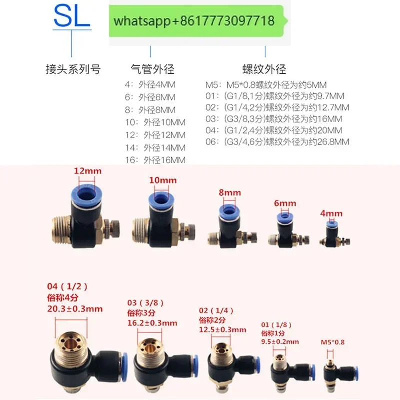 GRLA-1/8-QS-6-RS-B 162965 GRLA-1/8-QS-8-RS-B 162966 GRLA-1/8-QS-8-B FSQD Satu Arah Katup Kontrol Al