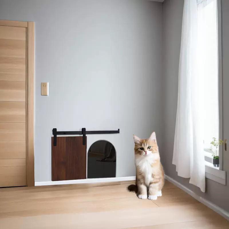 고양이 펫도어 방문 중문 높이 울타리 애견용 슬라이딩문 양방향 너비 메쉬망 칸막이 - 상세 이미지 2