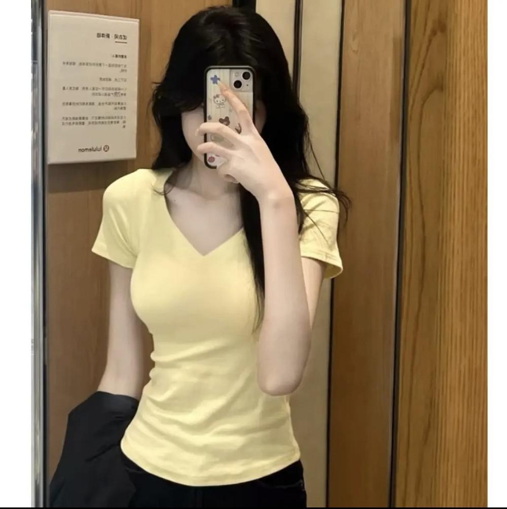 여성 이너 반팔 티셔츠 골지 슬림핏 라운드넥 순면 기본 데일리 반팔티 연회색 크루넥 S - 상세 이미지 5