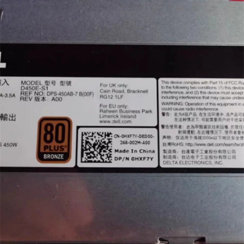 DELL T440 R540 450W 전원공급장치 D450E-S1 HXF7Y 0HXF7Y DPS-450AB-7 B A H3DKF 0H3DKF 새 원본 PSU