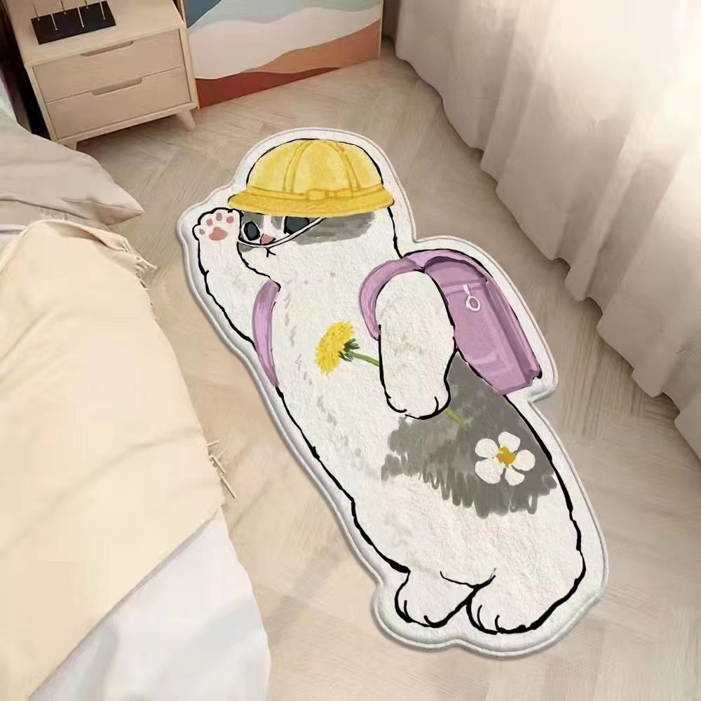 미니멀 발매트 귀여운 고양이 카펫 러그 방꾸미기 원룸꾸미기 유치원캣 40x60cm 이미지 8