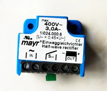 오리지널 1/024.000.6 정류기 400V 3.0A Mayr 1/025.000.6