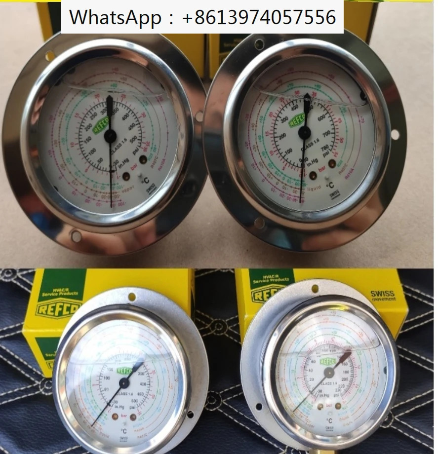 REFCO R22R 134a 냉매 고압 R404 저압 R410 압력 오일 게이지