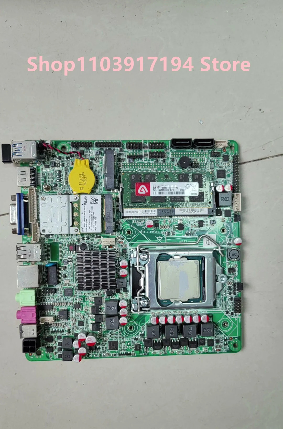 ITX-D110D2L. ver1.2 itx 마더보드 g3900 프로세서8g 메모리 1151 핀 17x17