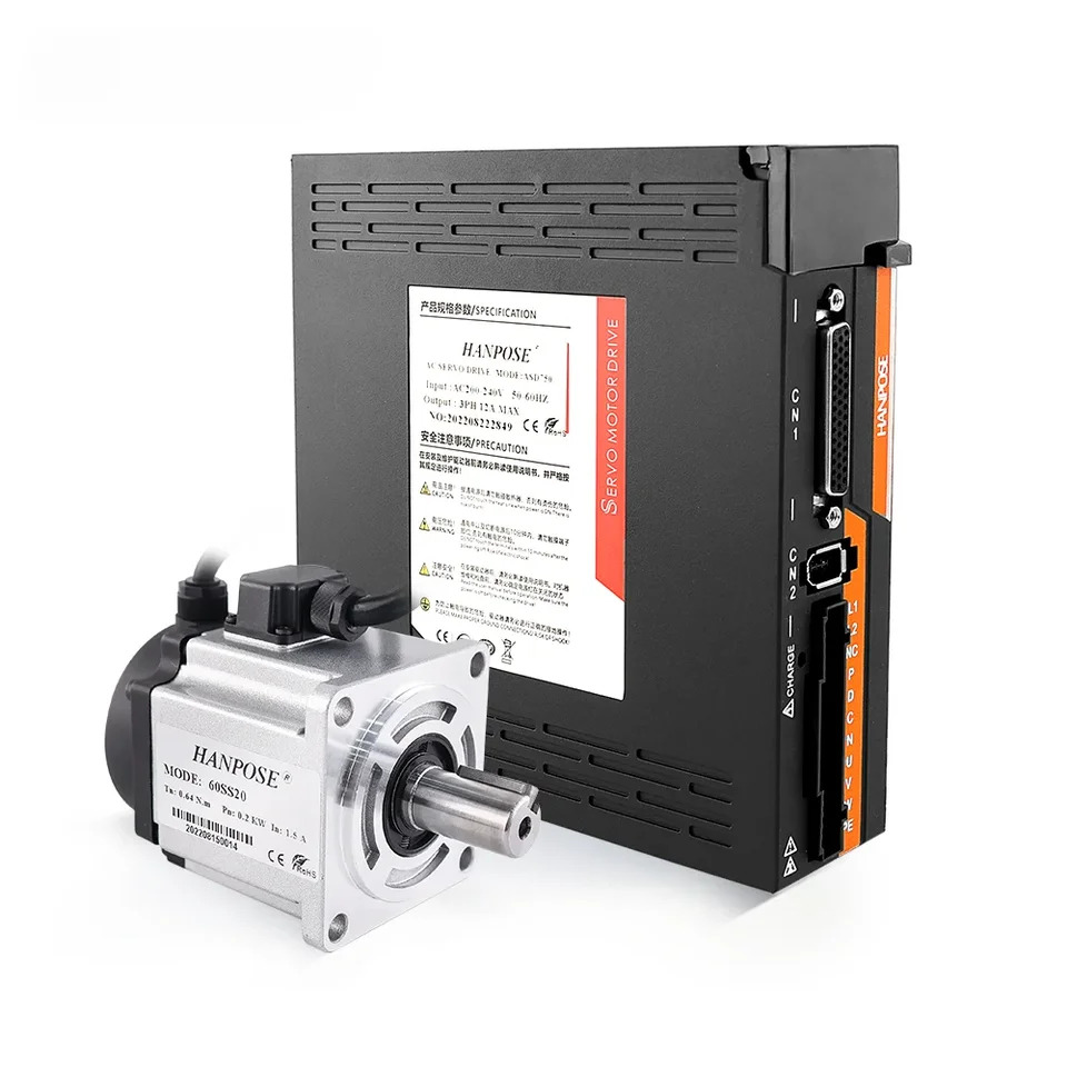 서보모터 드라이브 키트 CNC 공작 기계 60SS20 200W 0.64N.m 1.5A 6000rpm ASD220 220V 3 인코더