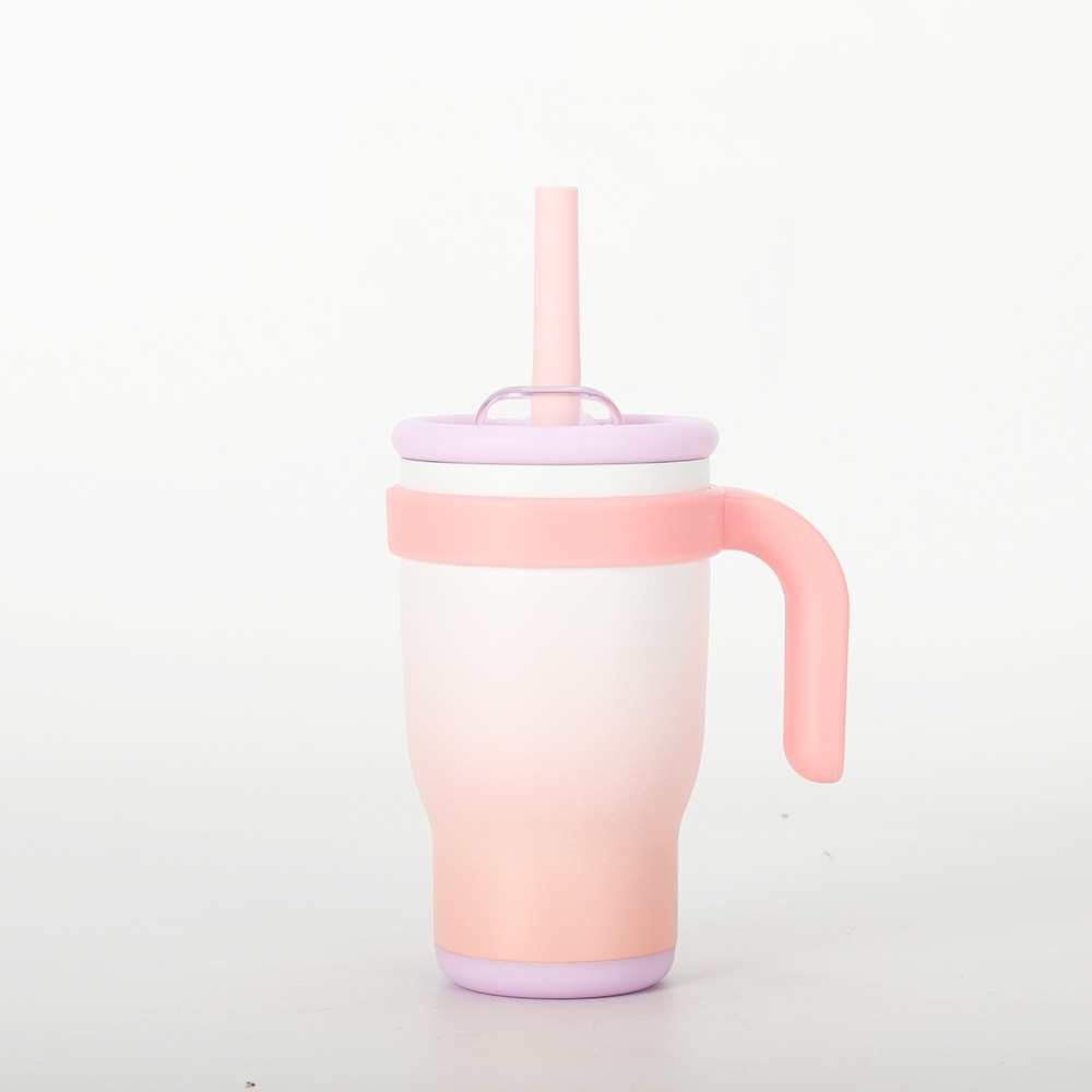 투톤 텀블러 차량용 빨대 핸들 보온보냉컵 420ml 스테인리스 대용량 머그컵 캠핑용 사무실 다이아몬드 화이트 420ml - 상세 이미지 5