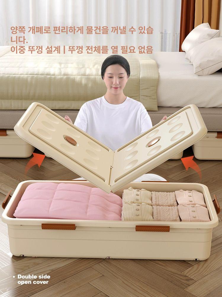 침대밑수납함 패브릭 접이식 의류함 정리박스 침구류 옷정리 수납장 이미지 6
