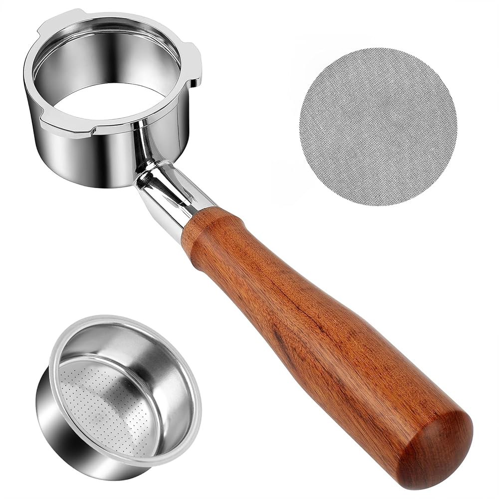 CM5418용 51mm 바텀리스 포터필터, 퍽 스크린이 장착된 3개의 이어 CASABREWS 에스프레소 머신 CM5418, 3700 Essential 및 5418Pro, 스테인리스 - 상품 이미지
