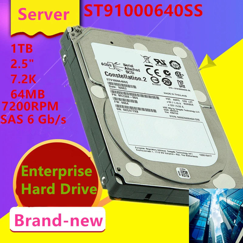 씨게이트오리지널 HDD 7.2K SAS 내장 ST91000640SS 1TB 2.5 인치 6 Gb/s 64MB 7200RPM 신