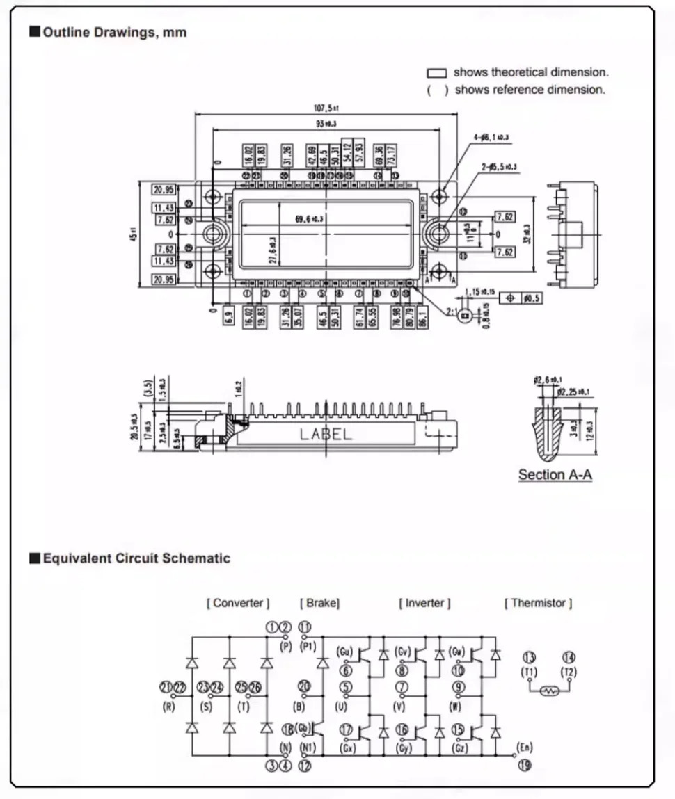 7MBR50VP120-50 인버터 모터 전원 IGBT 모듈 50A1200V