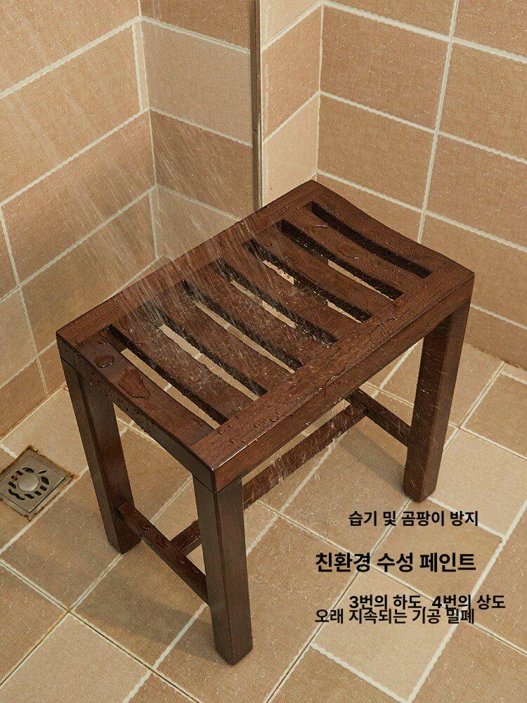 욕실 목욕의자 편백나무 화장실 사우나 히노끼 발디딤대 물빠짐 - 상세 이미지 2
