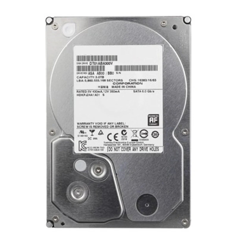 도시바호환오리지널 HDD NVR DVR 감시 DT01ABA300V 내부 3TB 3.5 인치 SATA 6 Gb/s 32MB 5900RPM 신