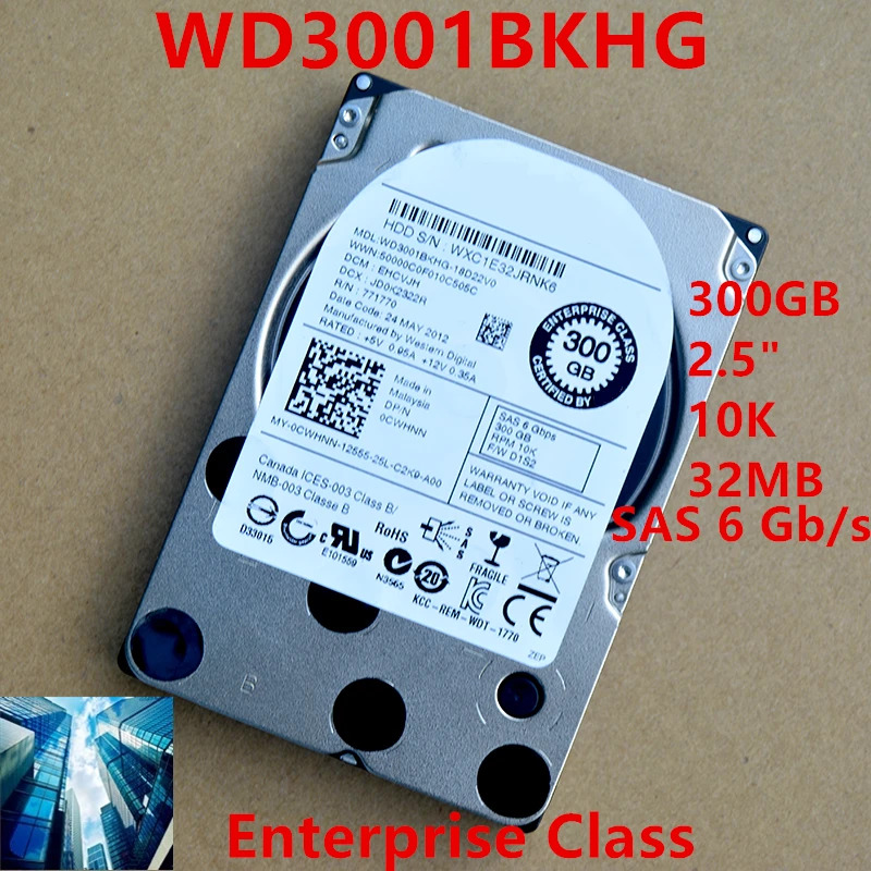 엔터프라이즈 HDD 델 300GB 2.5 인치 10K SAS 6 Gb/s 32MB 0CWHNN CWHNN WD3001BKHG 신
