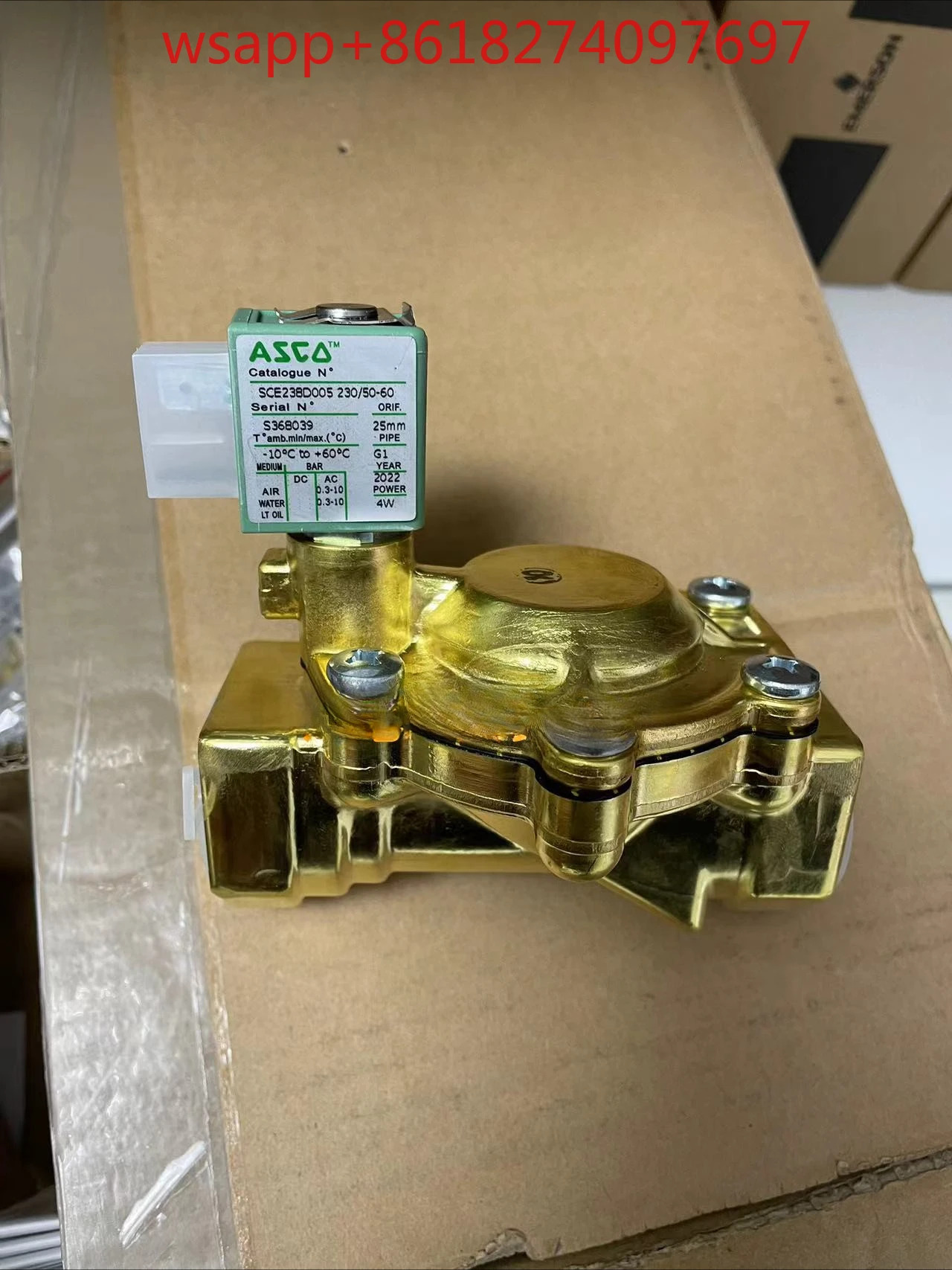 ASCO 양방향 솔레노이드 밸브 G1 스레드 SCE238D005 230/50-60
