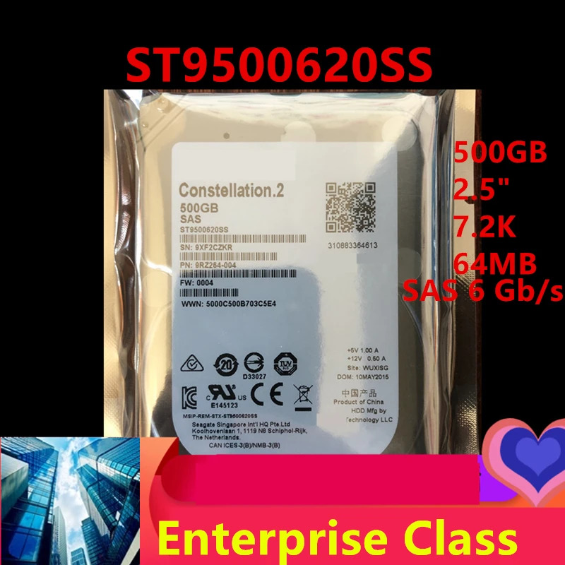 씨게이트오리지널 HDD 500GB 2.5 인치 7.2K SAS 6 Gb/s 64MB 엔터프라이즈 ST9500620SS 신