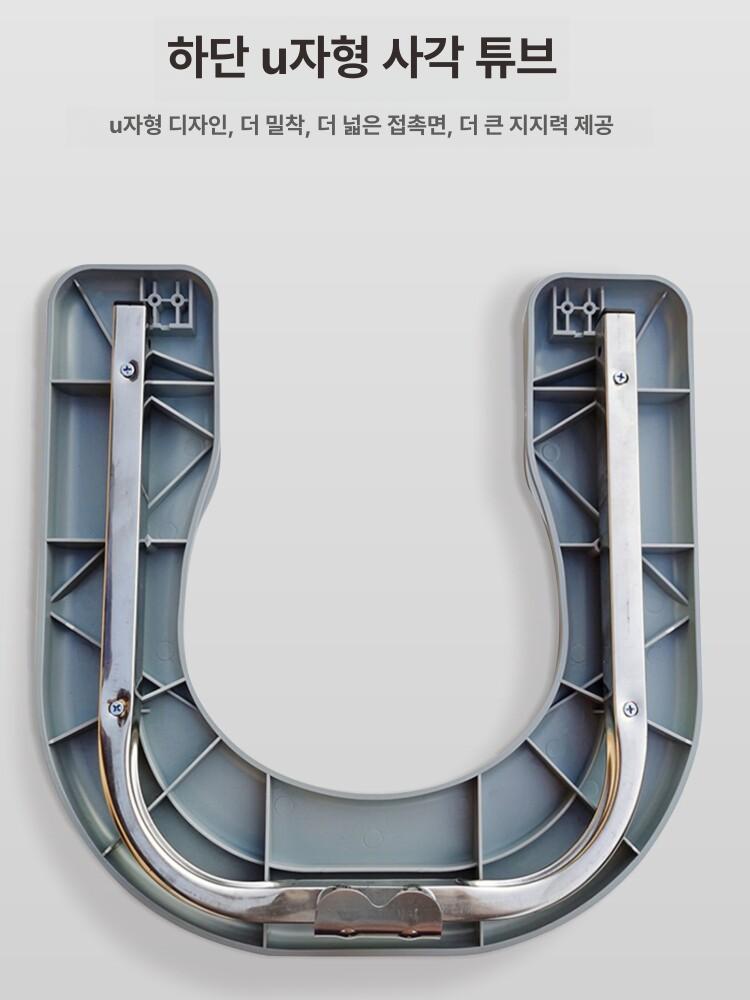 노인 변기 좌욕의자 기본형 화장실 간이 구멍뚫린 블랙 O-보드 아연도금 33cm - 상세 이미지 5