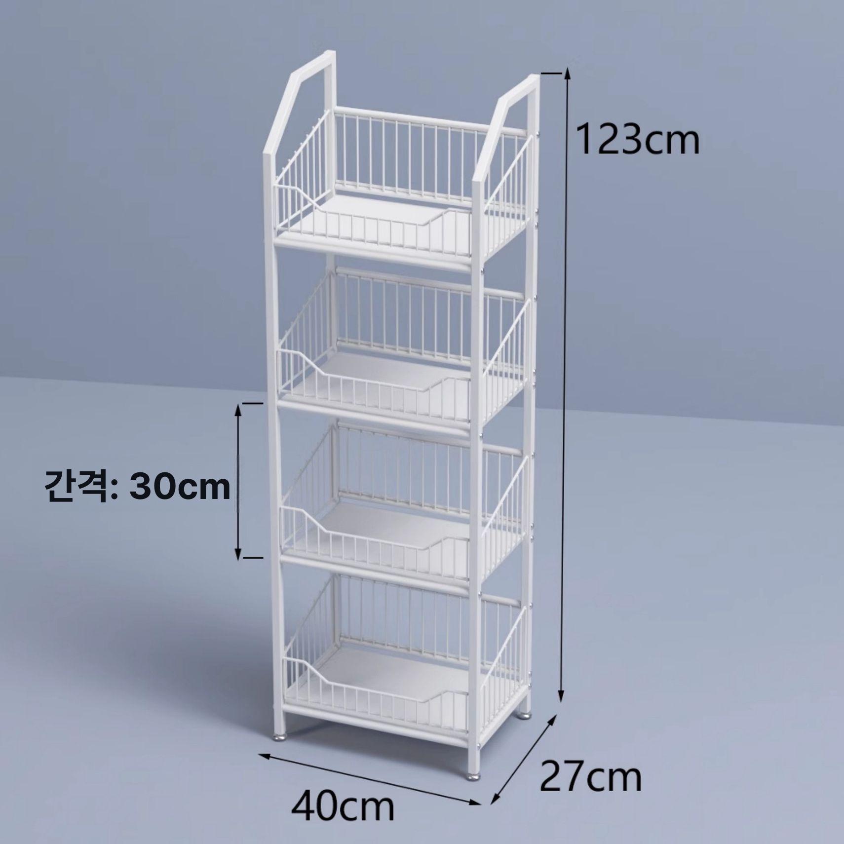 이동식진열대 약국선반 철제매대 편의점 스탠드랙 매장수납 화이트 보관대 - 상세 이미지 2